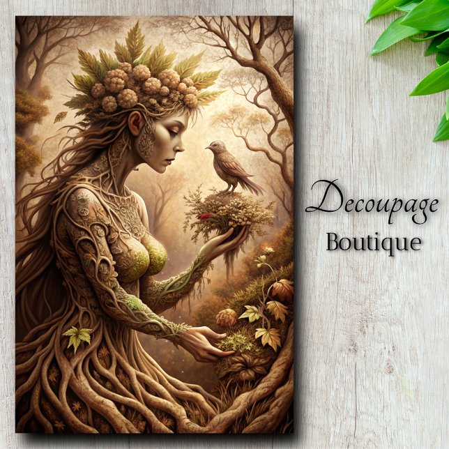 Papel De Seda Desligamento de Reverie de Dryad em Woodland Whisp (Woodland Whisper Dryand's Reverie Decoupage Tissue Paper)