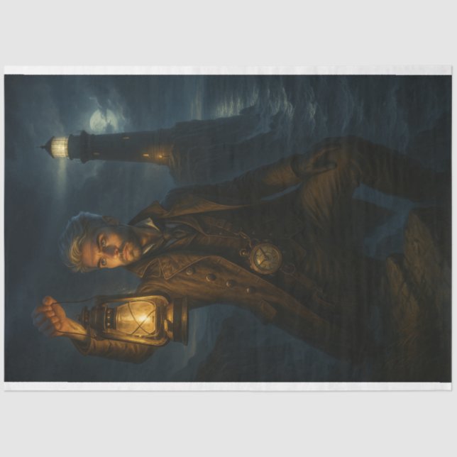 Papel De Seda Desligamento de Steampunk Vigtorian Lighthoueper (Frente )