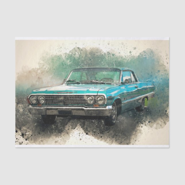 Papel De Seda Desligamento do Carro Clássico Antigo (Frente )