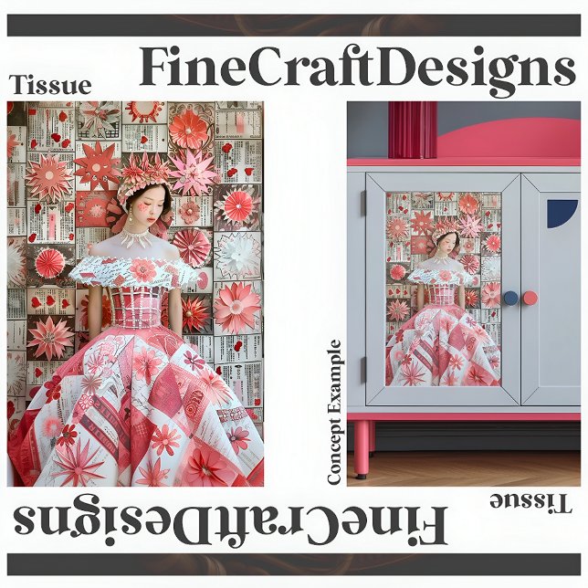 Papel De Seda Desligamento do Encanamento Floral Vermelho Cor-de (Criador carregado)