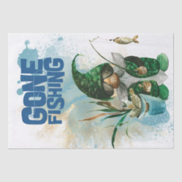 Papel De Seda Desligamento do Gnomo de Pesca