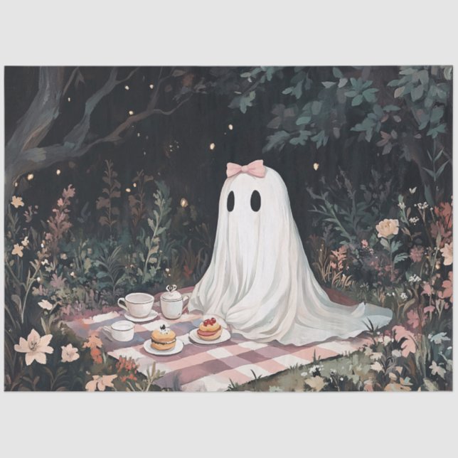 Papel De Seda Desligamento do Picnic do Tea Party Ghost (Frente )