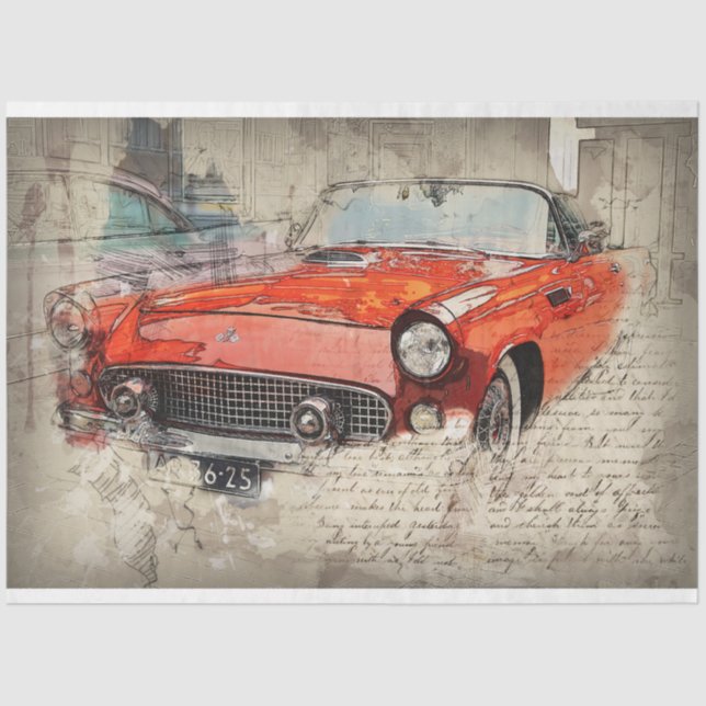 Papel De Seda Desligamento do Red Car 20x30 (Frente )