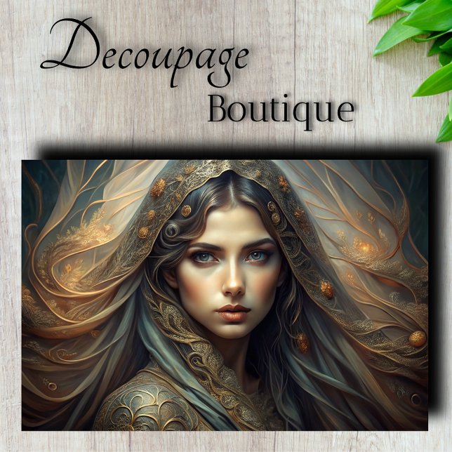Papel De Seda Desligamento do Retrato Eetal Maiden (Ethereal Maiden Portrait Decoupage Tissue Paper)
