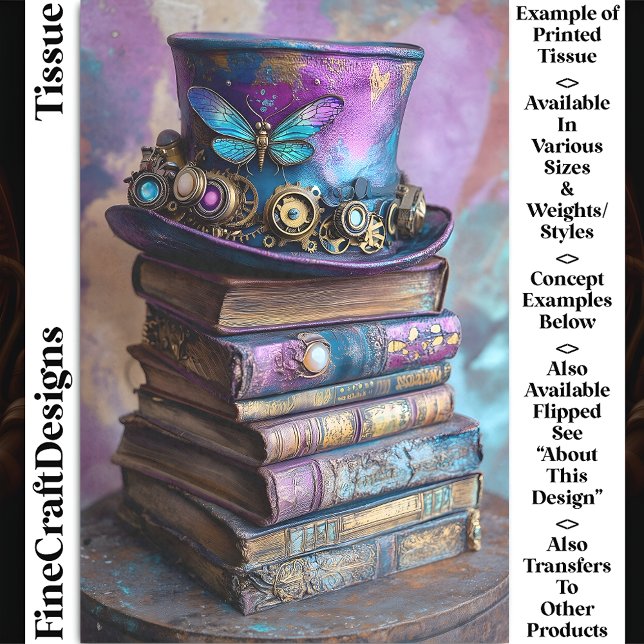 Papel De Seda Desligamento do Top Hat Vitoriano e Livros Antigos (Criador carregado)