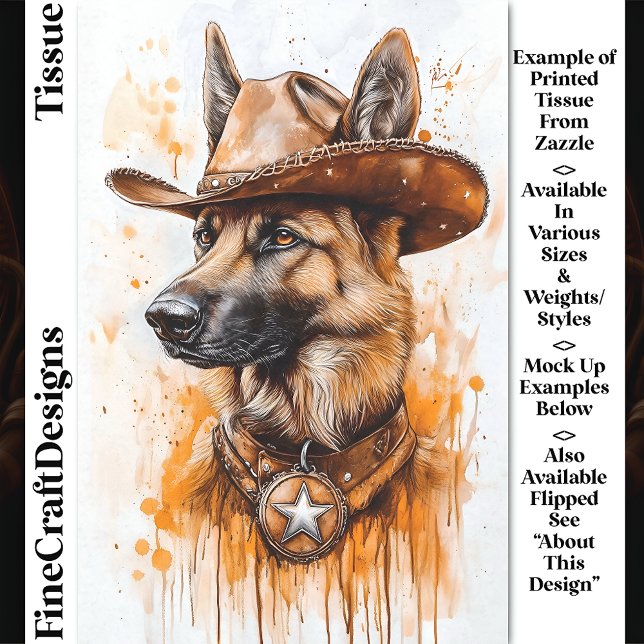 Papel De Seda Desligamento DP2L do Xerife do Cowboy german sheph (Criador carregado)