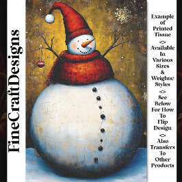 Papel De Seda Desligamento Feliz Jolly Snowman BA7