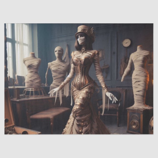 Papel De Seda Desligamento Gótico Vitoriano da Rainha Steampunk (Frente )