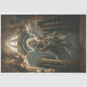 Papel De Seda Desligamento Lion Guardian Salão Sagrado Asas Anjo