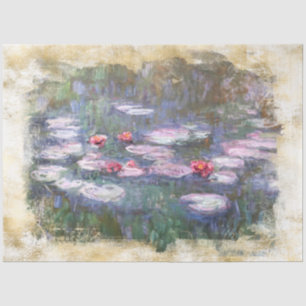 Papel De Seda ** Desligamento Monet Lily Pond Floral Vintage AR2