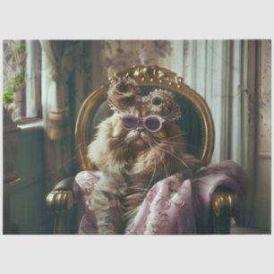 Papel De Seda Desligamento sofisticado de gatos de vintagem