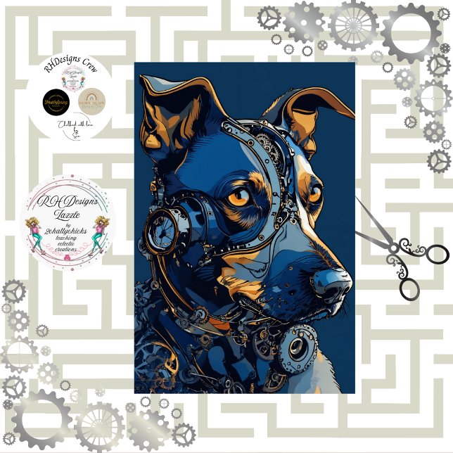 Papel De Seda Desligamento Steampunk Cobalt Blue (Criador carregado)