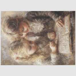 Papel De Seda Desligando o encantador moça fazendo trabalho de c