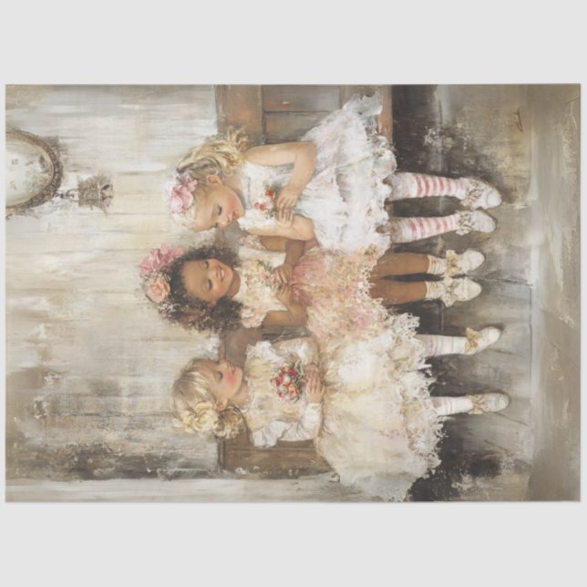 Papel De Seda Desligar 3 Crianças Flagrantes Amizades (Frente )