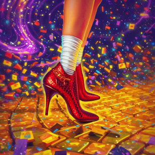 Papel De Seda Desligar a estrada Brick do Ouro de dança Whimsica
