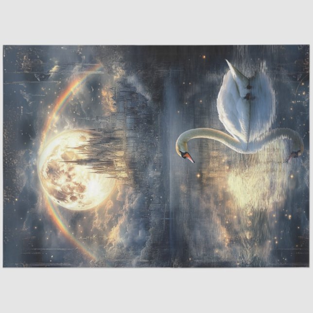 Papel De Seda Desligar a Lua Dramática do Céu Suíno Mágico (Frente )