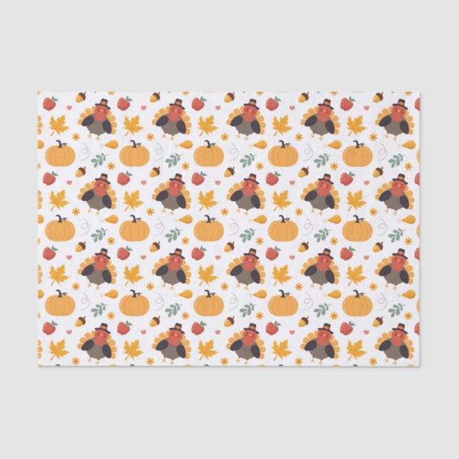 Papel De Seda Desligar Ação de Graças na Turquia (Frente )