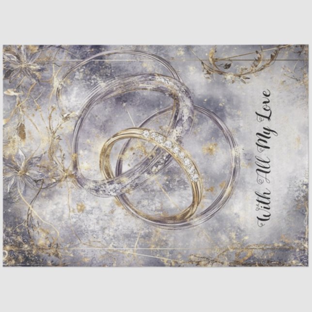 Papel De Seda Desligar Anéis Interligados Guardar Data (Frente )