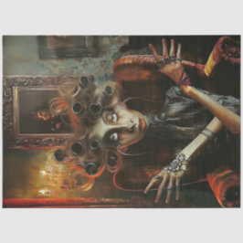 Papel De Seda Desligar Arte Mais Estranha e Mais Escura da Mulhe