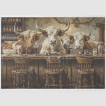 Desligar Bar Ocidental Com Vacas Em Salão