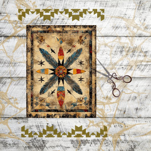 Papel De Seda Desligar Design Simétrica Nativa Americana