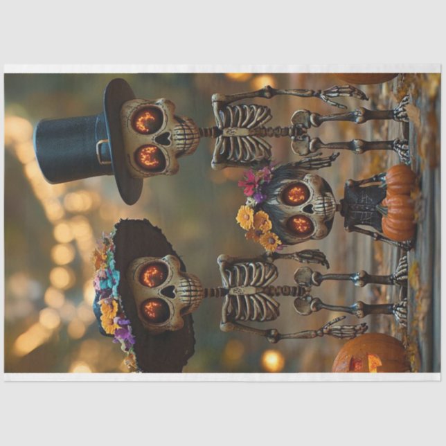 Papel De Seda Desligar família de esqueleto (Frente )