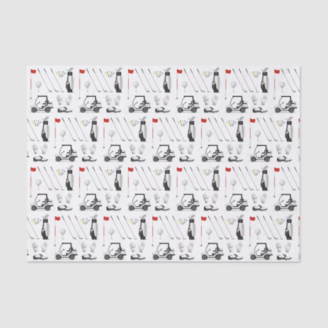 Papel De Seda Desligar Festa de aniversário de Golfe Golfe (Frente )