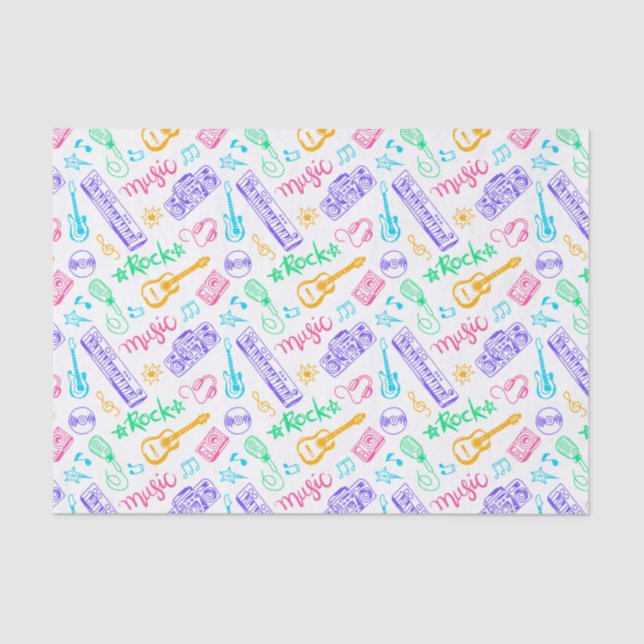 Papel De Seda Desligar Festa de aniversário de Música (Frente )