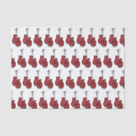 Papel De Seda Desligar Luvas Vermelhas de Aniversário Boxando