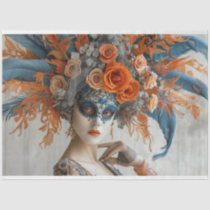 Papel De Seda Desligar Mardi Gras Queen com Headdress