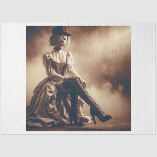 Papel De Seda Desligar Mulher Gótica Vitoriana (Frente )