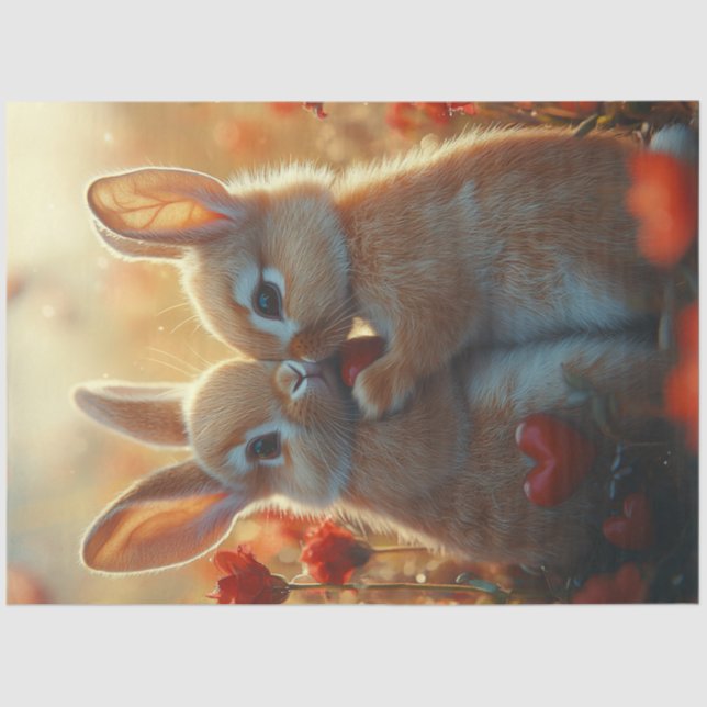 Papel De Seda Desligar Namorados 2 Namorados De Bunnies Apaixona (Frente )