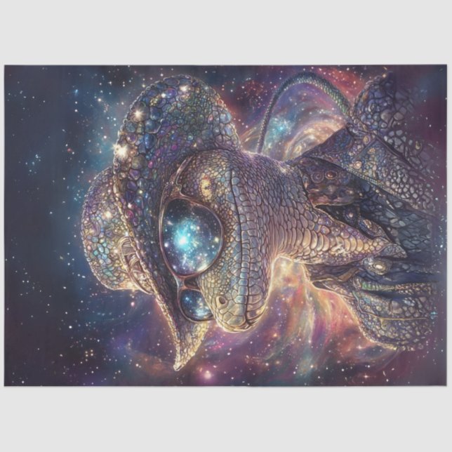 Papel De Seda Desligar Padrões Cosmicos Lizard Stardust (Frente )