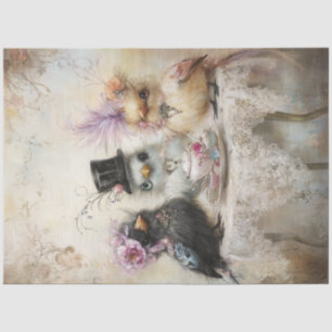 Papel De Seda Desligar Pintinhos Vintage Cores de Pastel do Tea