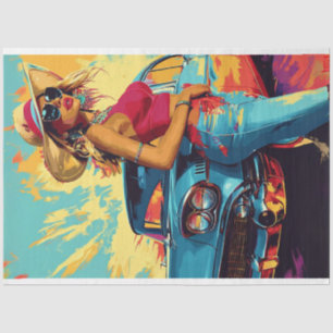 Papel De Seda Desligar Poster de Chic Clássico do Carro