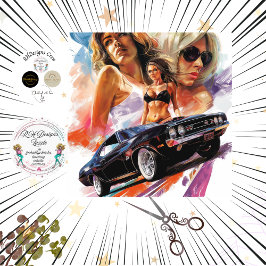 Papel De Seda Desligar Poster vintage Clássico do Carro