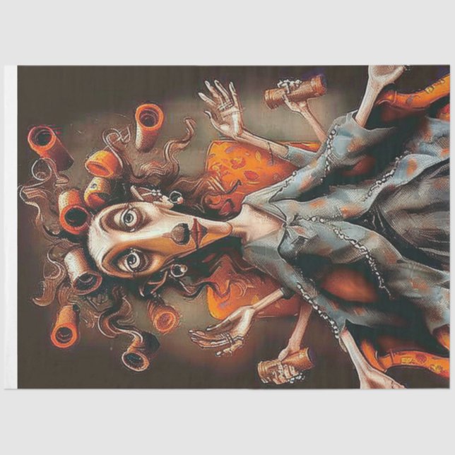 Papel De Seda Desligar Representação Artística Pessoa Múltiplas  (Frente )