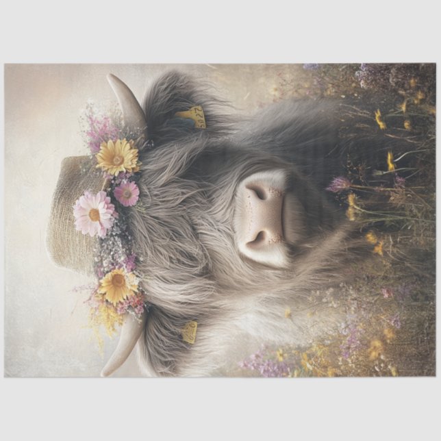 Papel De Seda Desligar Vaca do Planalto Quente que Veste o Chapé (Frente )