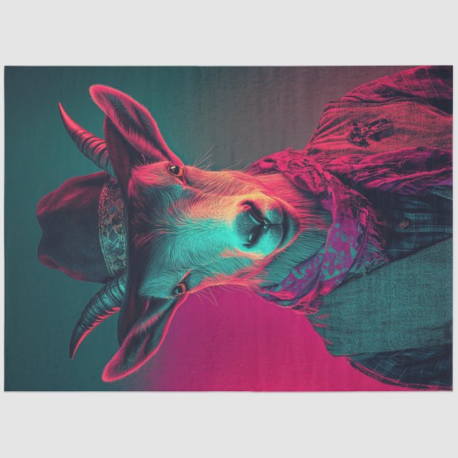 Papel De Seda Desligar Vibrantemente Foto de Caprinos Agricultor (Frente )