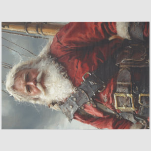 Papel De Seda Desligar Vintage Pirate Papai Noel em Nave