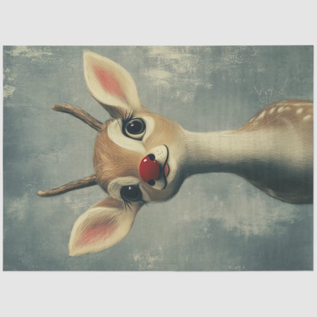 Papel De Seda Desligar Whimsical Fawn no Natal (Frente )