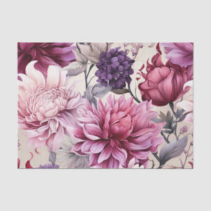 Papel De Seda Deslumbrante Matriz de Grandes Flores Botânicas
