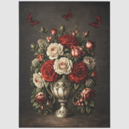 Papel De Seda Deslumbrante Mobiliário Floral Rústico Elegante De
