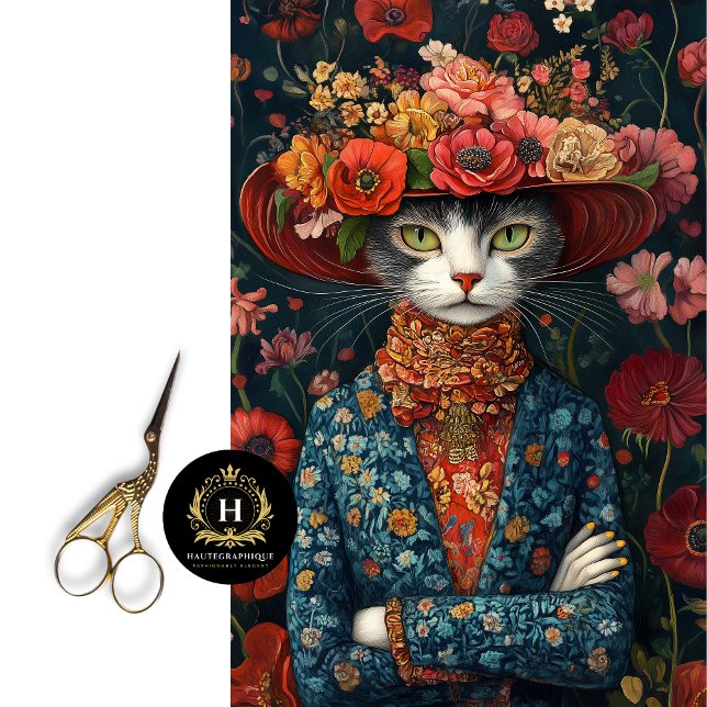 Papel De Seda Desnupagação de Cat Floral no País Calico (Criador carregado)