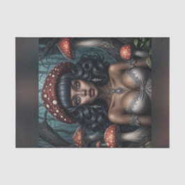 Papel De Seda Desnupage da Rainha Mushroom, mulher africana amer