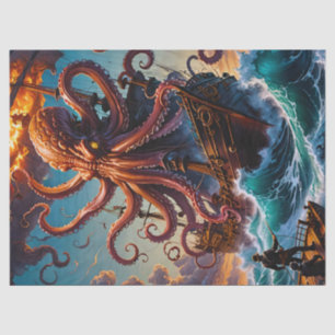 Papel De Seda Desnupage do Monstro do Mar Kraken