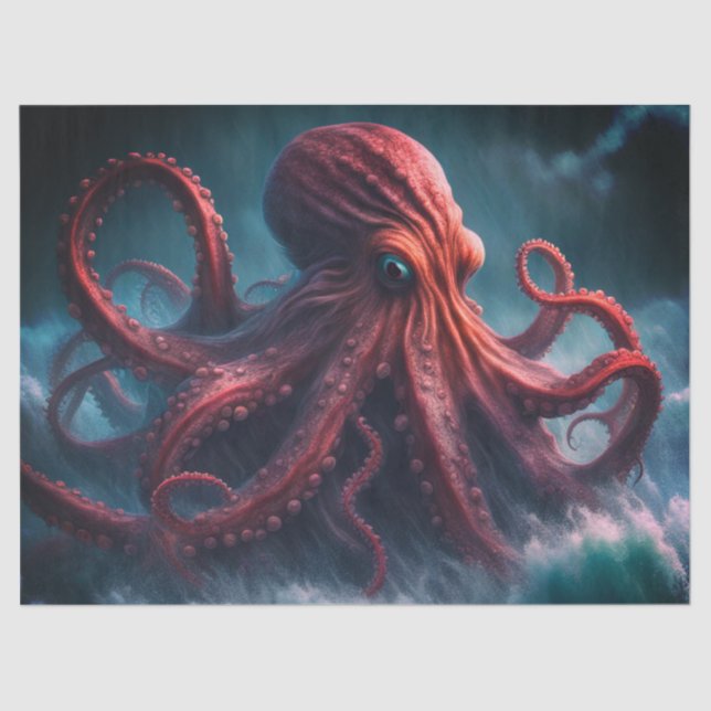 Papel De Seda Desnupage do Monstro do Octopus do Kraken (Frente )