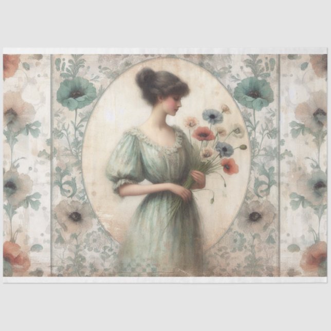 Papel De Seda Desnupage Floral Vitoriana da Femme (Frente )