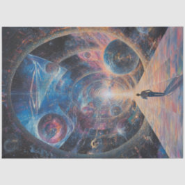 Papel De Seda Desnupage Mundo Cósmico das Estrelas dos Planetas 