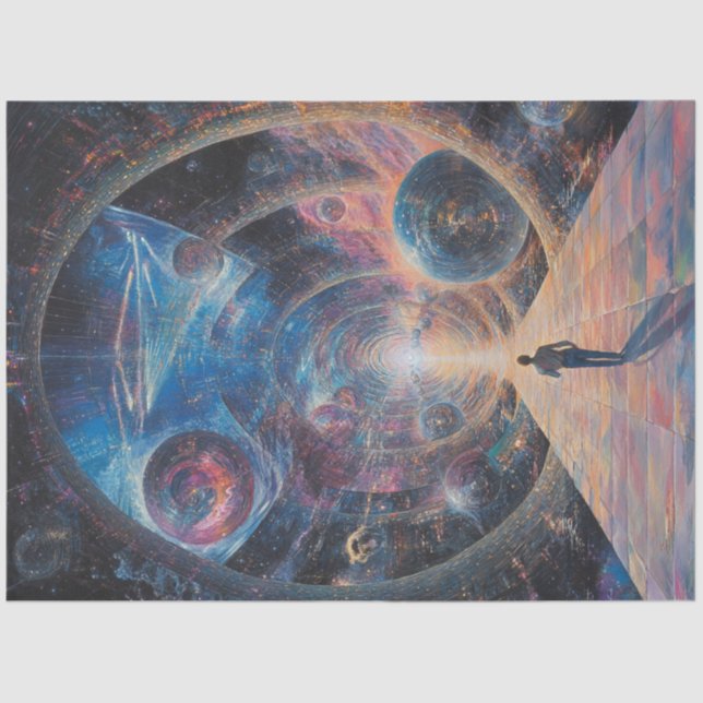 Papel De Seda Desnupage Mundo Cósmico das Estrelas dos Planetas  (Frente )